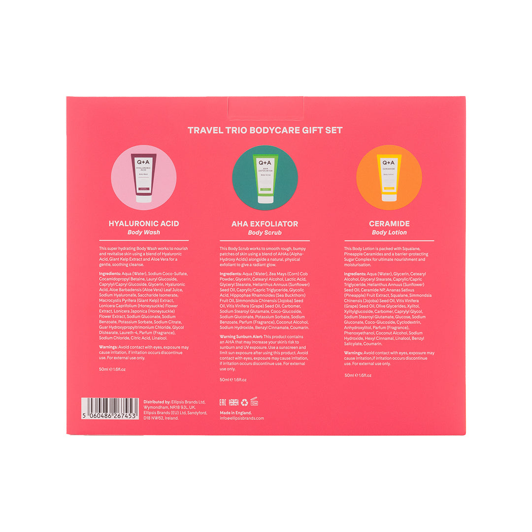 Travel Trio Bodycare Gift Set – Σετ Περιποίησης Σώματος, 3x50ml, Q+A
