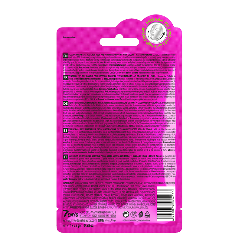 Blazing Friday, Sheet Mask, 28g, 7DAYS