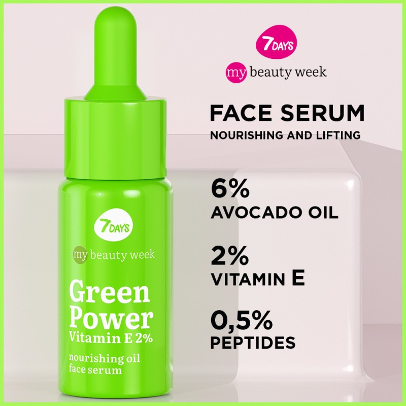 Green Vitamin E, Nourish Oil Face Serum, 20ML, 7DAYS MB